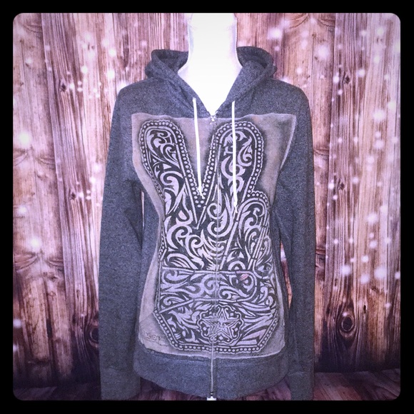 Obey Tops - OBEY 🔥🖤GRAY SWEETHEART ZIP HOODIE Medium 🔥🖤